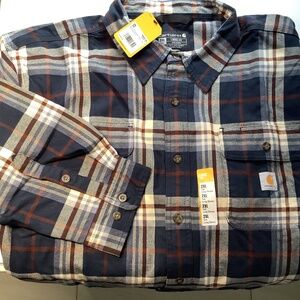 New Carhartt Plaid Flannel Shirt Size 2XL Tall